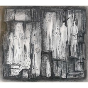 Rabia Zuberi, 14 x 12 Inch, Mixed Media,, Human Existence, AC-RZ-111